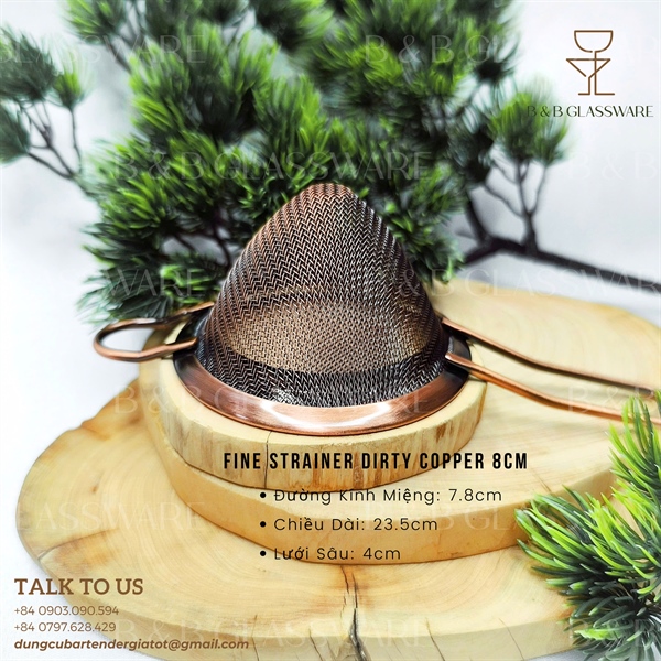 Fine Strainer Dirty Copper 8Cm / Vợt Lược Cocktail Màu Đồng Cổ 8Cm - ảnh 2