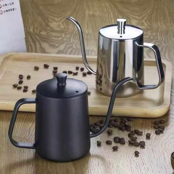 Ấm Rót Cafe Cổ Ngỗng Inox Có Nắp Inox Pourover