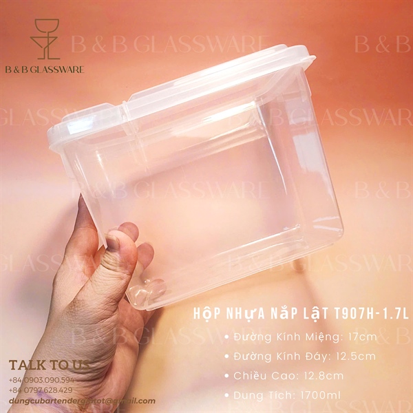 Hộp Nhựa Nắp Lật T907H-1.7L 4