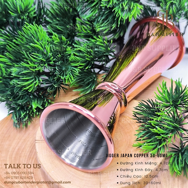 Jigger Japan Copper 30-60ml - ảnh 2