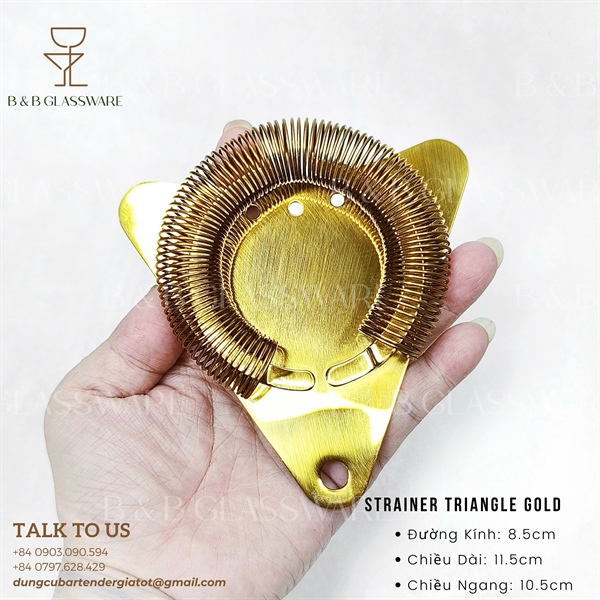 Lược Đá Tam Giác Màu Vàng / Strainer Triangle Gold 3