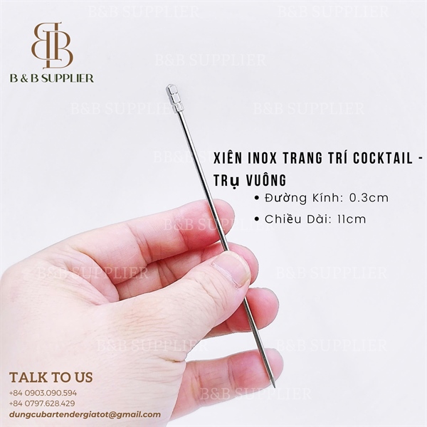 Xiên Inox Trang Trí Cocktail - Trụ Vuông - ảnh 2