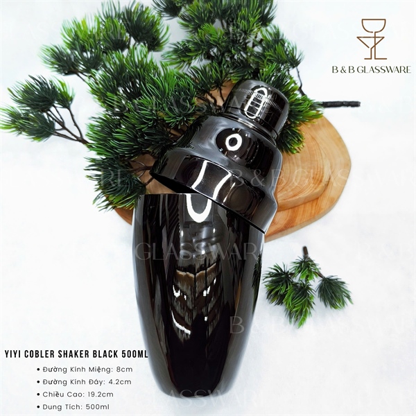 Yiyi Cobbler Shaker Black 500ml - ảnh 2
