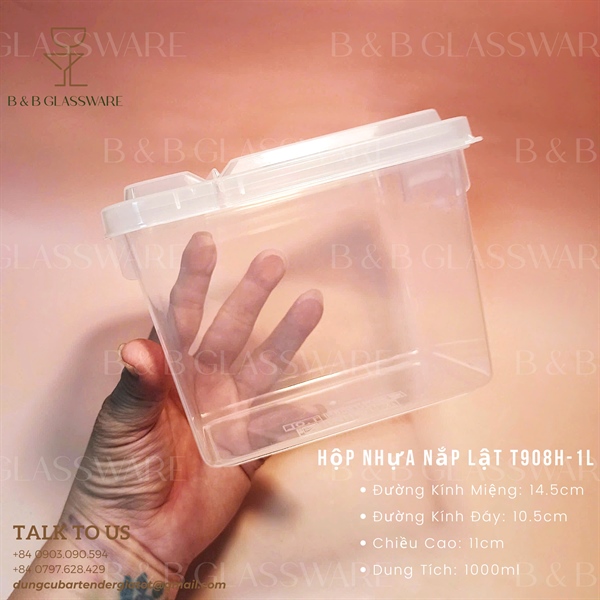 Hộp Nhựa Nắp Lật T908H-1L 4