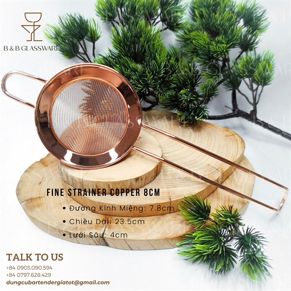Fine Strainer Copper 8cm / Vợt Lược Cocktail Màu Đồng 8cm