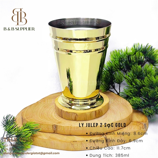 Ly Julep 2 Sọc Gold / Julep Cup 2 Stripes Gold