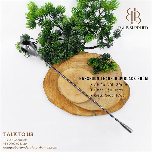 Barspoon Tear-Drop Black 30cm