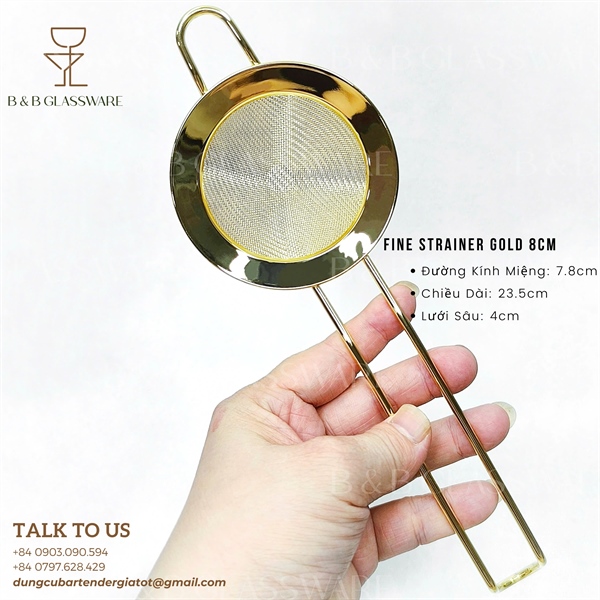 Fine Strainer Gold 8cm / Vợt Lược Cocktail Màu Vàng 8cm 3