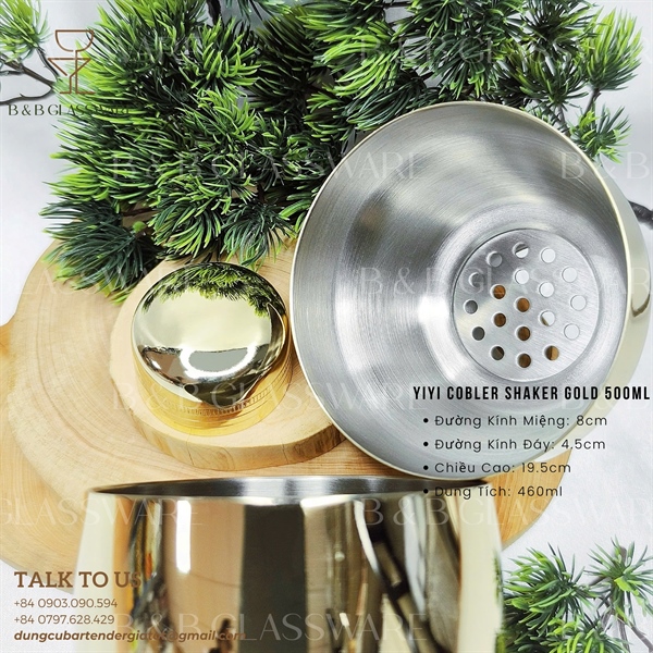 Yiyi Cobbler Shaker Gold 500ml 4