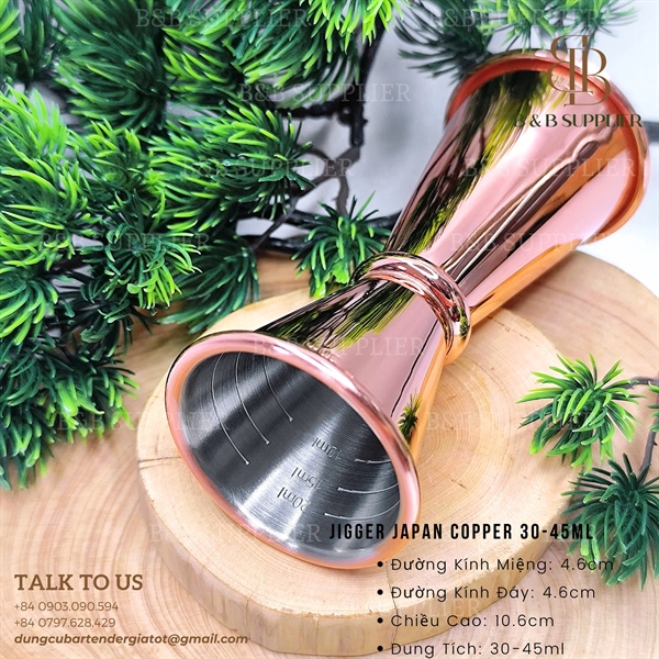 Jigger Japan Copper 30-45ml - ảnh 2