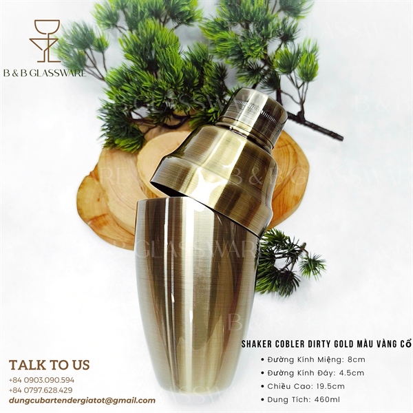 Shaker Cobbler Dirty Gold Màu Vàng Cổ - ảnh 2