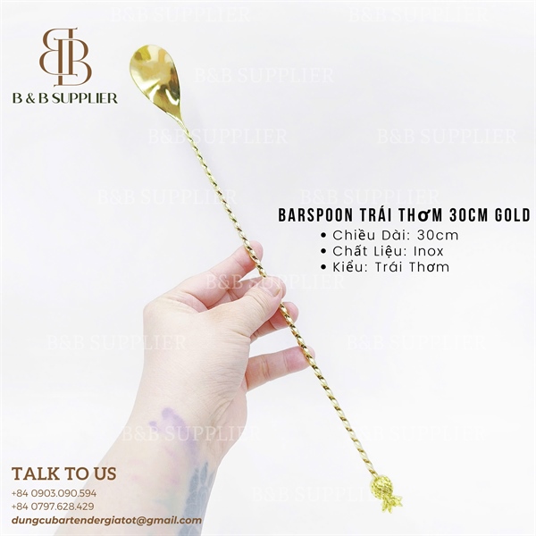 Barspoon Trái Thơm 30cm Gold 3