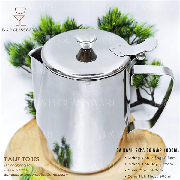 Ca Đánh Sữa Có Nắp 1000ml 3