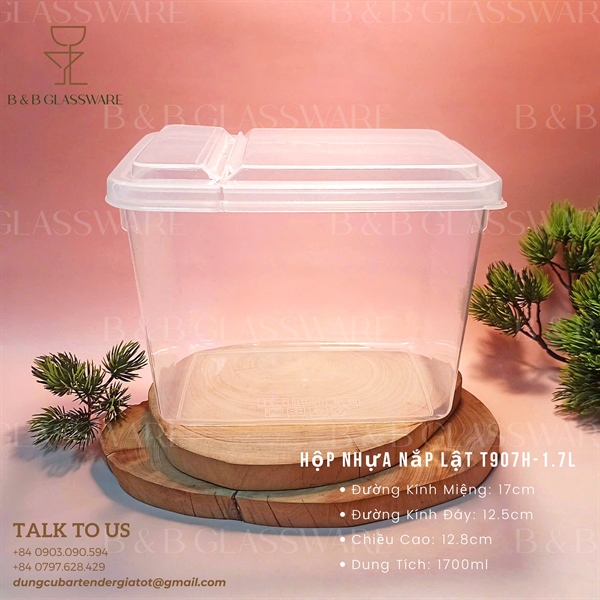 Hộp Nhựa Nắp Lật T907H-1.7L