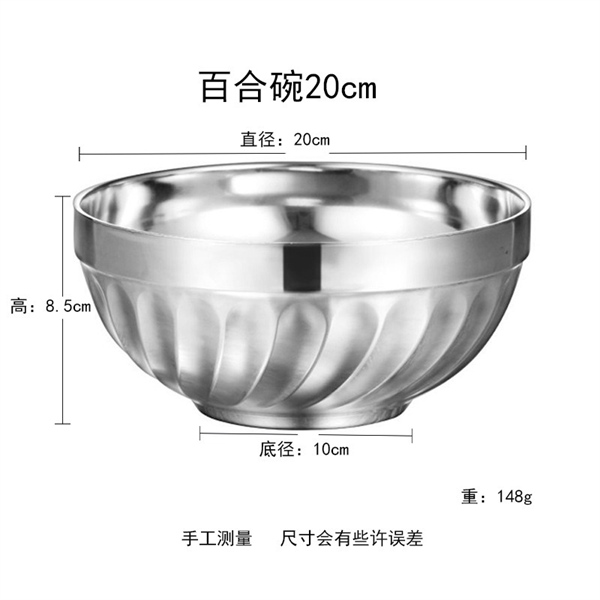 Chén Inox Tô Inox 2 Lớp Bán Phở Bánh Canh - 20cm