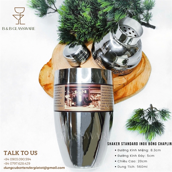 Shaker Standard Inox Bóng Chaplin 3