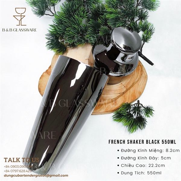 French Shaker Black 550ml 3