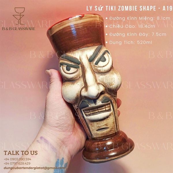 Ly Sứ Tiki Zombie Shape - A19 - ảnh 2