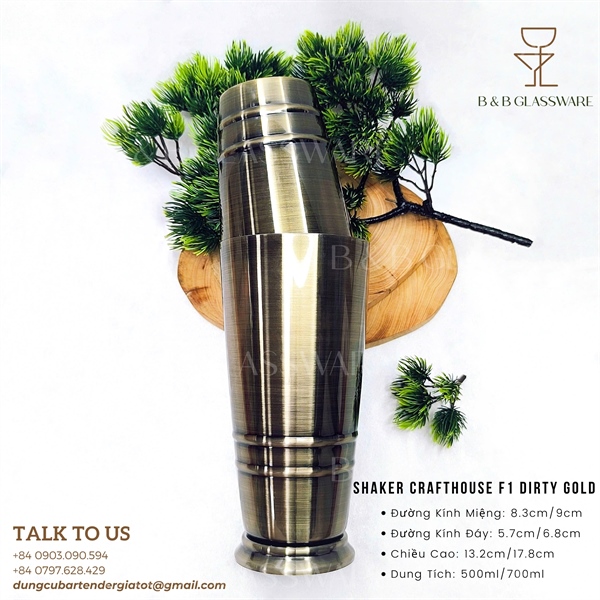 Bộ Shaker Crafthouse F1 Dirty Gold