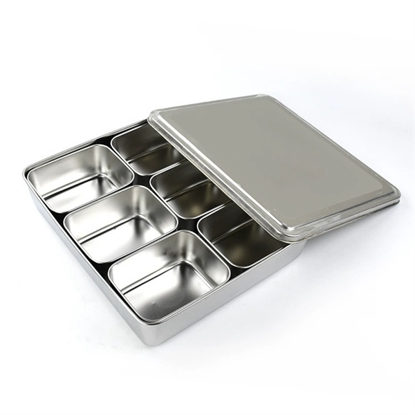 Hộp Inox Chữ Nhật Đựng Gia Vị Đựng Bánh Lạnh - 1 Hộp Đơn Có Nắp 14cm x 11 cm