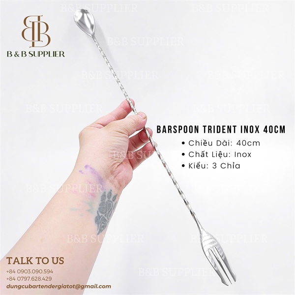 Barspoon Trident Inox 40cm 3