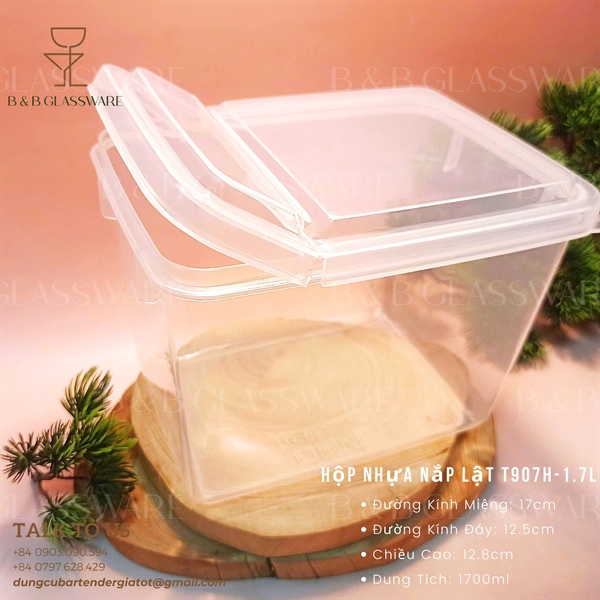 Hộp Nhựa Nắp Lật T907H-1.7L 3