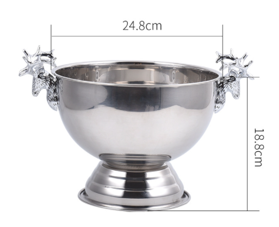 Bowl Inox Tay Cầm Nai - Bạc