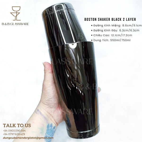 Bộ Boston Shaker Black 2 Layer 4