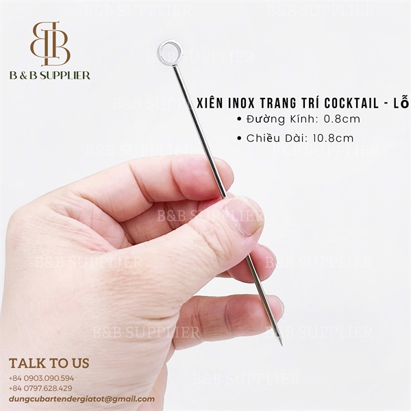 Xiên Inox Trang Trí Cocktail - Lỗ - ảnh 2