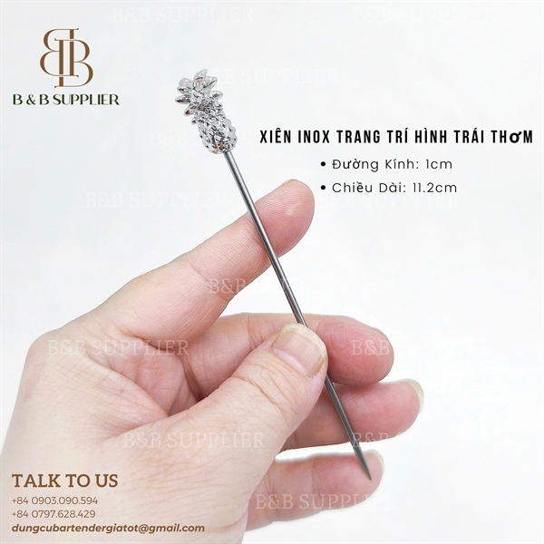 Xiên Inox Trang Trí Hình Trái Thơm 3