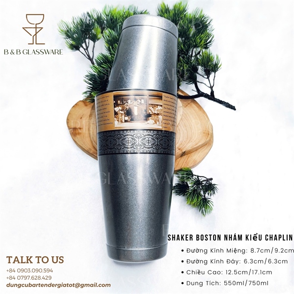 Bộ Shaker Boston Nhám Kiểu Chaplin