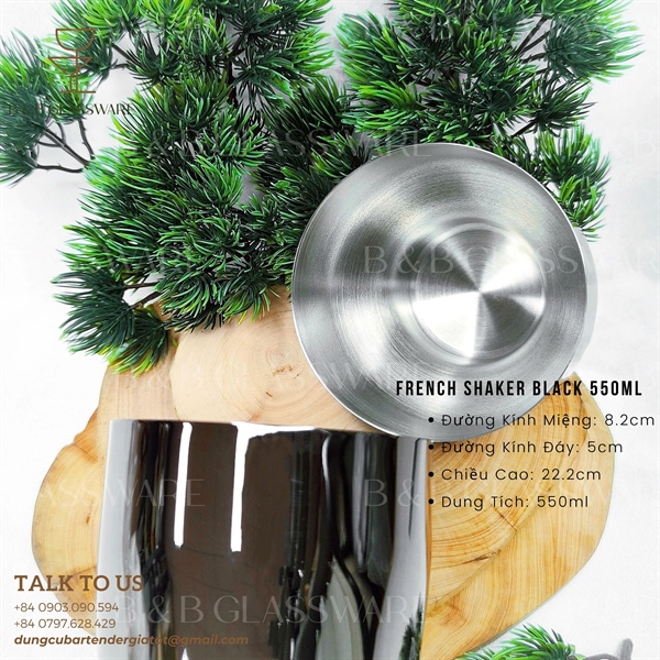 French Shaker Black 550ml 4
