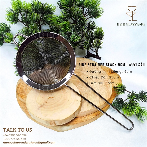 Fine Strainer Black 9cm