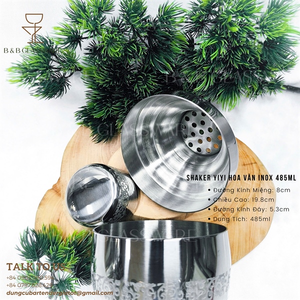 Shaker Yiyi Hoa Văn Inox 485ml 4