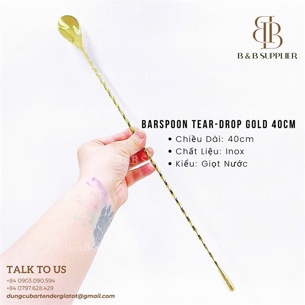 Barspoon Tear-Drop Gold 40cm 3