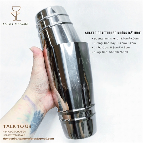 Bộ Shaker Crafthouse Không Đế Inox 4