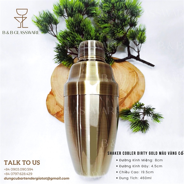 Shaker Cobbler Dirty Gold Màu Vàng Cổ
