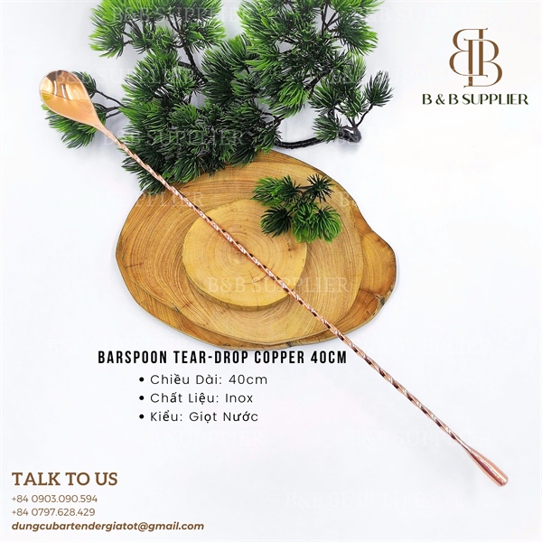 Barspoon Tear-Drop Copper 40cm