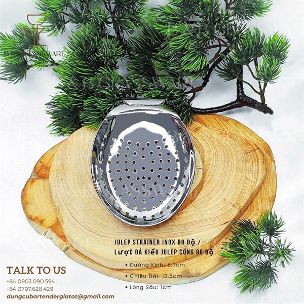 Julep Strainer Inox 90 Độ / Lược Đá Kiểu Julep Cong 90 Độ