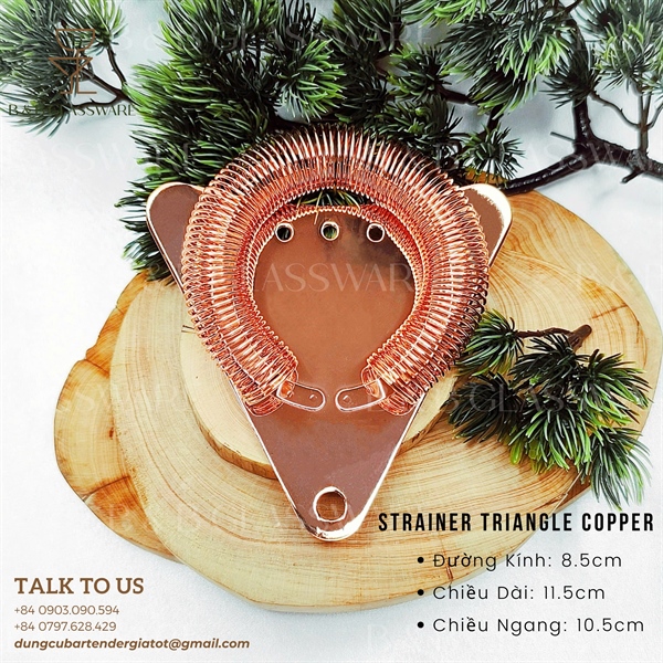 Lược Đá Tam Giác Màu Đồng / Strainer Triangle Copper