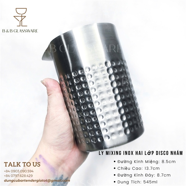 Ly MixIng Inox 2 Lớp Disco Nhám 3