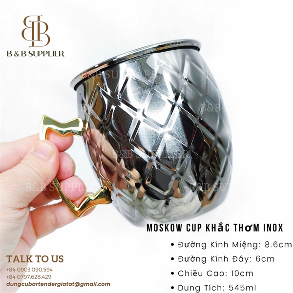 Moscow Cup Khắc Thơm Inox 3