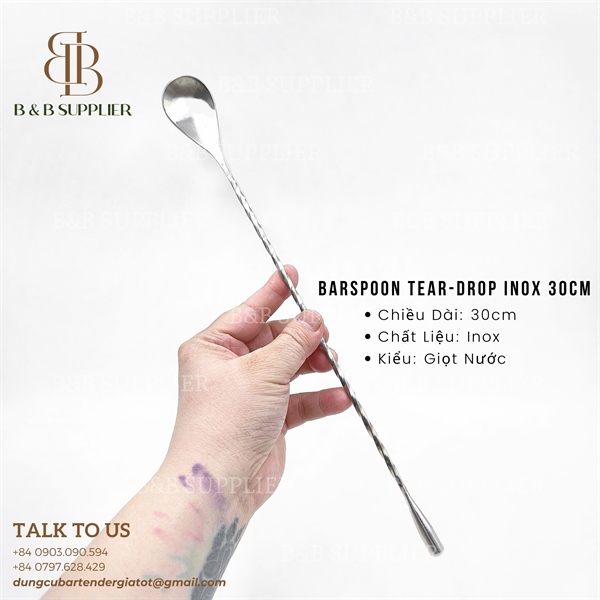 Barspoon Tear-Drop Inox 30cm 3