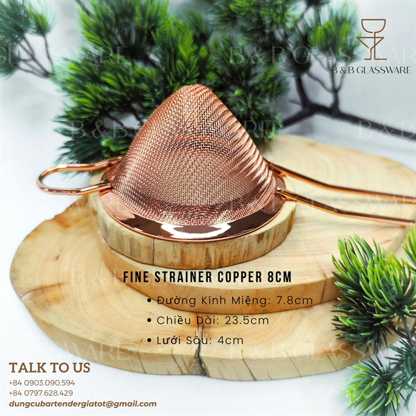 Fine Strainer Copper 8cm / Vợt Lược Cocktail Màu Đồng 8cm - ảnh 2