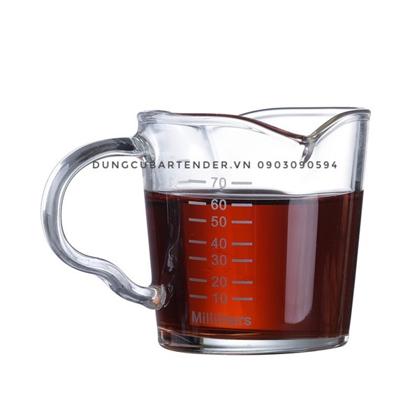 Đong Cafe Thuỷ Tinh Có Mõ 70ml