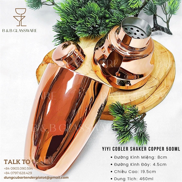 Yiyi Cobbler Shaker Copper 500ml 3