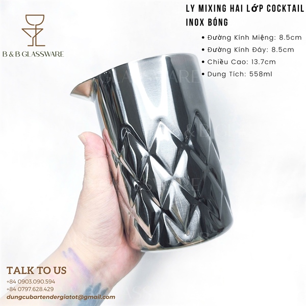 Ly MixIng 2 Lớp Cocktail Inox Bóng 3
