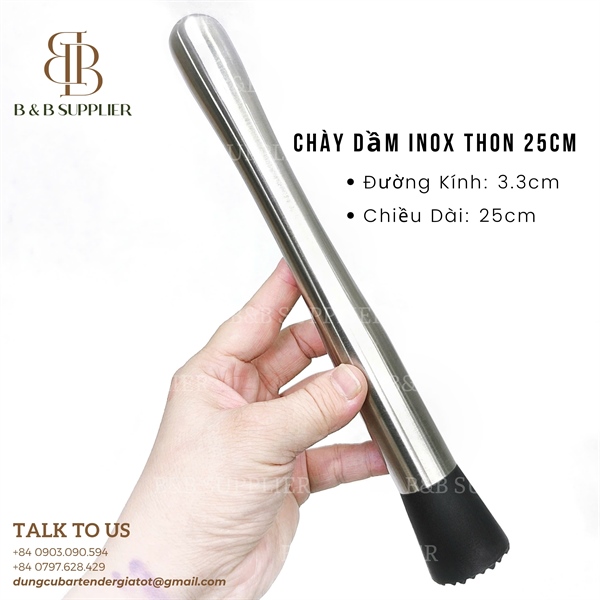 Chày Dầm Inox Thon 25cm 3