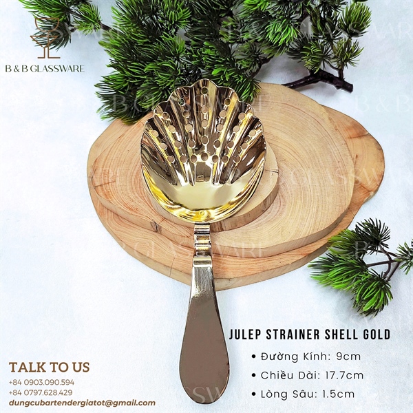 Julep Strainer Shell Gold