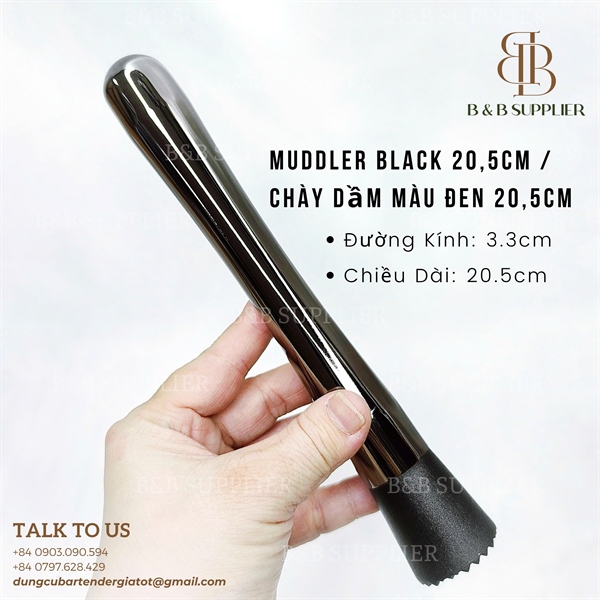 Muddler Black 20,5cm / Chày Dầm Màu Đen 20,5cm 3